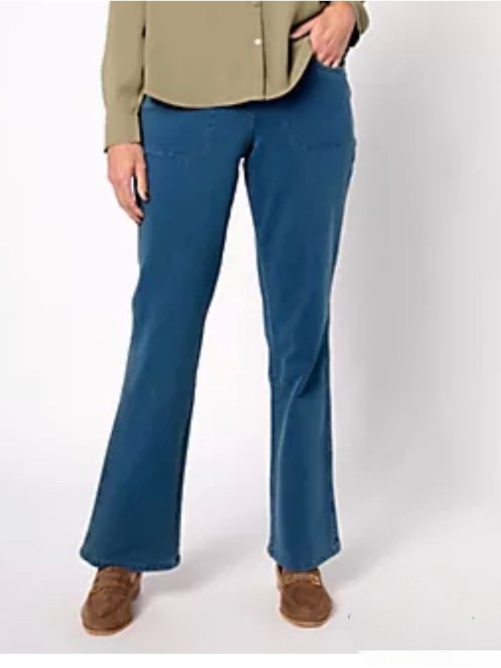 New QVC Quacker Factory DreamJeannes Flat Waistband Bootcut Jeans / XL
